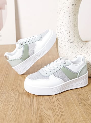 Sixth Sens Sneakers in Grün/ Weiß/ Grau