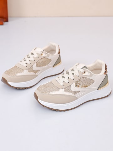 Sixth Sens Sneakers in Creme/ Beige/ Khaki