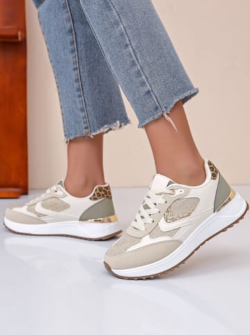 Sixth Sens Sneakers in Creme/ Beige/ Khaki