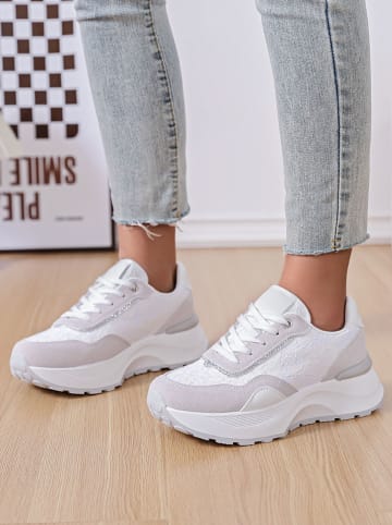 Sixth Sens Sneakersy w kolorze biało-jasnoszarym