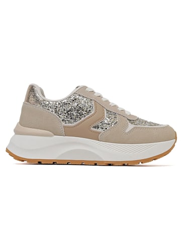 Sixth Sens Sneakers in Beige/ Weiß/ Gold