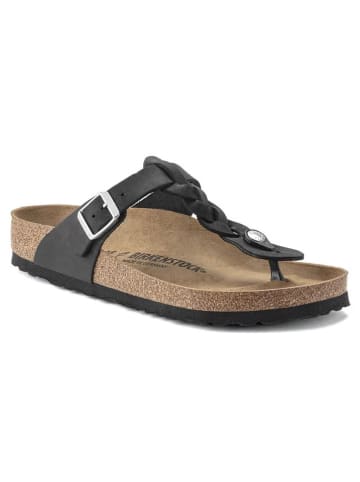 Birkenstock Leder-Zehentrenner "Gizeh" in Schwarz - Weite N