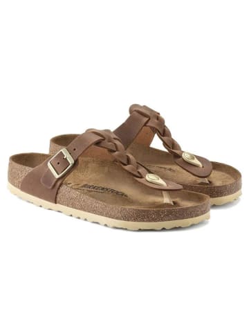Birkenstock Skórzane japonki "Gizeh" w kolorze brązowym