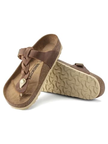 Birkenstock Skórzane japonki "Gizeh" w kolorze brązowym