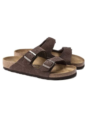 Birkenstock Leren slippers "Arizona" bruin - wijdte S