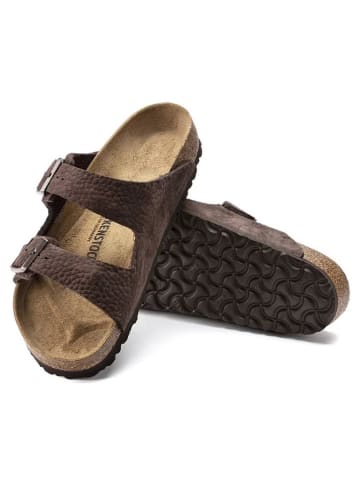 Birkenstock Leder-Pantoletten "Arizona" in Braun - Weite S