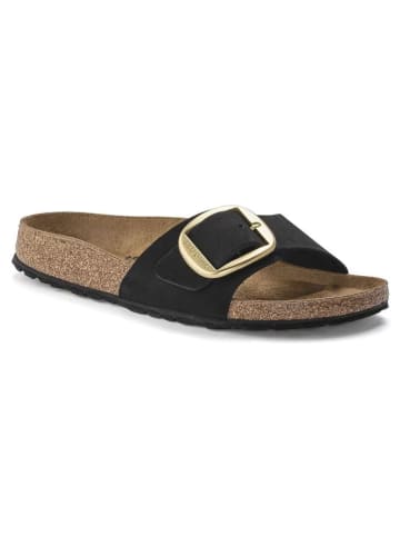 Birkenstock Leder-Pantoletten "Madrid" in Schwarz - Weite S
