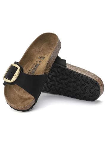 Birkenstock Leder-Pantoletten "Madrid" in Schwarz - Weite S