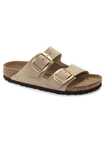 Birkenstock Leren slippers "Arizona" beige - wijdte S
