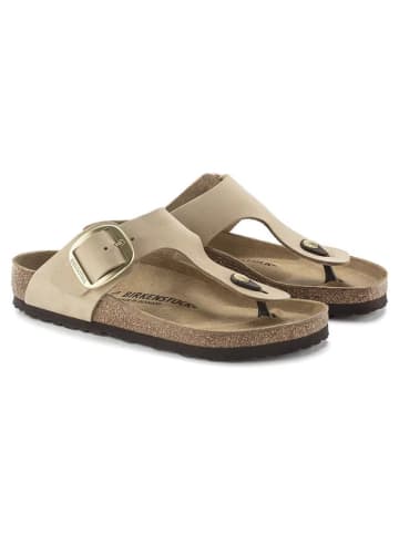 Birkenstock Leder-Zehentrenner "Gizeh" in Beige - Weite S