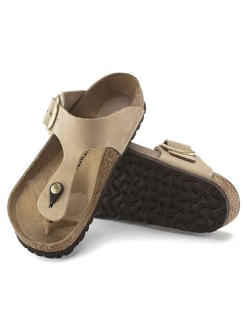Birkenstock Leder-Zehentrenner "Gizeh" in Beige - Weite S