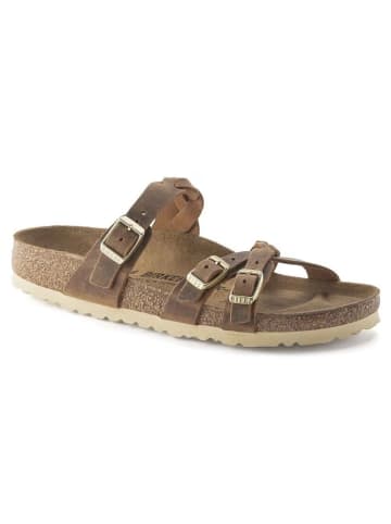 Birkenstock Leder-Pantoletten "Arizona" in Braun - Weite S