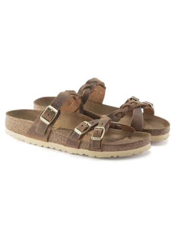Birkenstock Leren slippers "Arizona" bruin - wijdte S