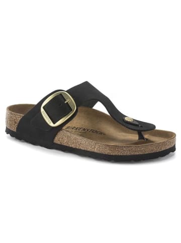 Birkenstock Leder-Zehentrenner "Gizeh" in Schwarz - Weite S