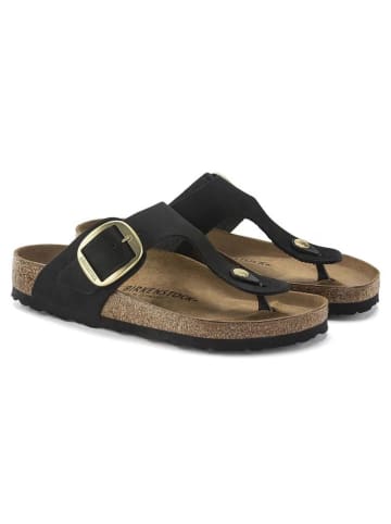 Birkenstock Leder-Zehentrenner "Gizeh" in Schwarz - Weite S