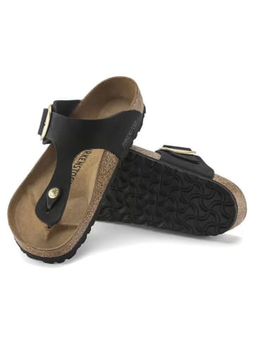 Birkenstock Leder-Zehentrenner "Gizeh" in Schwarz - Weite S