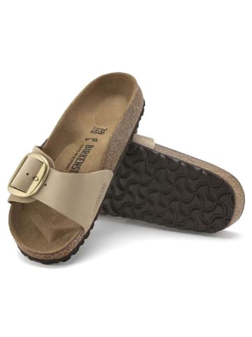 Birkenstock Leder-Pantoletten "Madrid" in Beige - Weite S