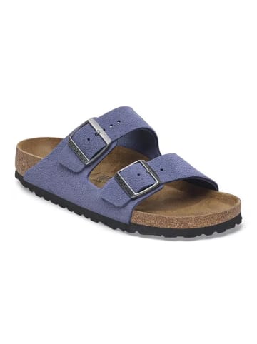 Birkenstock Leder-Pantoletten "Arizona" in Blau - Weite S