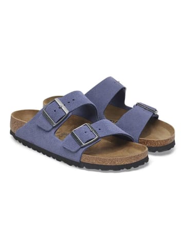 Birkenstock Leder-Pantoletten "Arizona" in Blau - Weite S