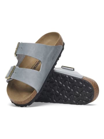 Birkenstock Leren slippers "Arizona" lichtblauw - wijdte S