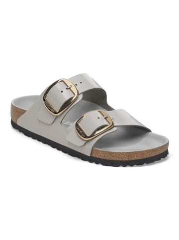 Birkenstock Leder-Pantoletten "Arizona" in Grau - Weite S