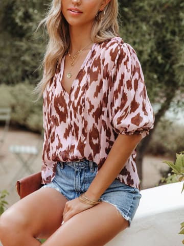 LA Angels Bluse in Rosa/ Braun