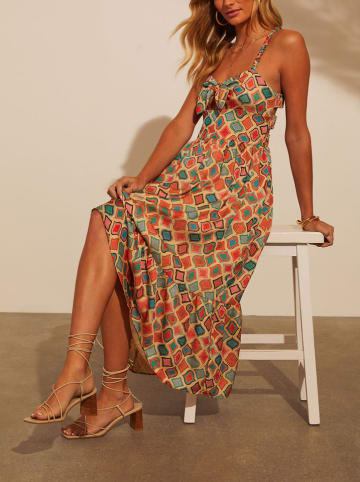 LA Angels Kleid in Beige/ Grün/ Orange