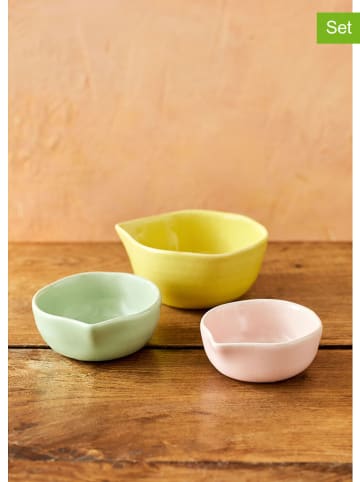 Jamie Oliver 3-delige set: snackschalen "Big Love" geel/lichtroze/mintgroen