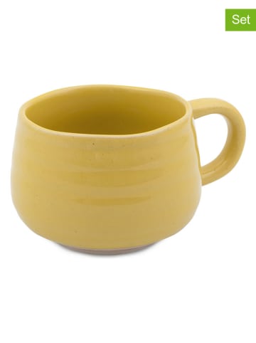 Jamie Oliver 2er-Set: Tassen "Big Love" in Gelb - 375 ml