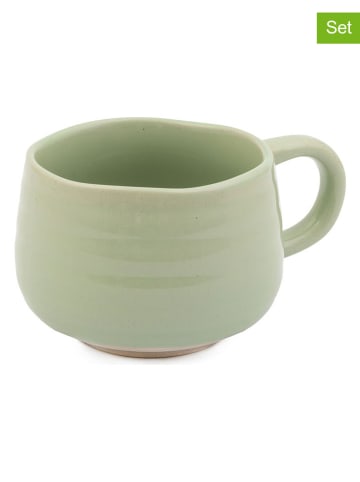 Jamie Oliver 2er-Set: Tassen "Big Love" in Grün - 375 ml