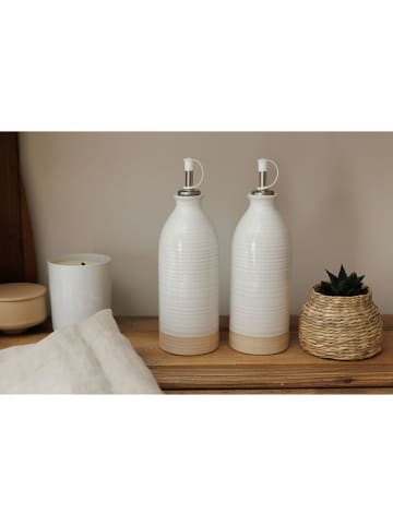 Kitchencraft 2tlg. Set: Essig- & Ölspender "Idilica" in Weiß/ Beige - 450 ml
