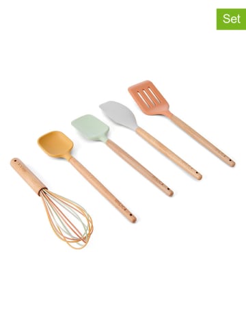 Kitchencraft 5tlg. Set: Küchenhelfer in Mint/ Orange/ Hellgrau