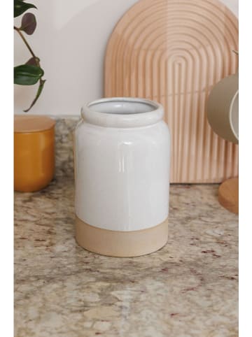 Kitchencraft Utensilienhalter "Idilica" in Weiß/ Beige - (H)18 x Ø 12,3 cm