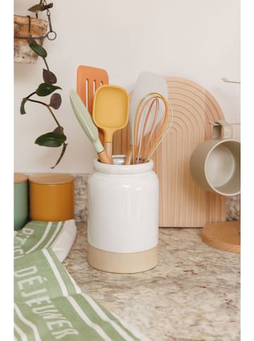 Kitchencraft Utensilienhalter "Idilica" in Weiß/ Beige - (H)18 x Ø 12,3 cm