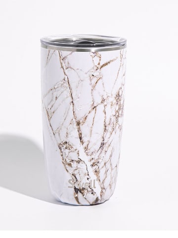 S'well Roestvrijstalen isoleerbeker "Calacatta" wit/goudkleurig - 530 ml
