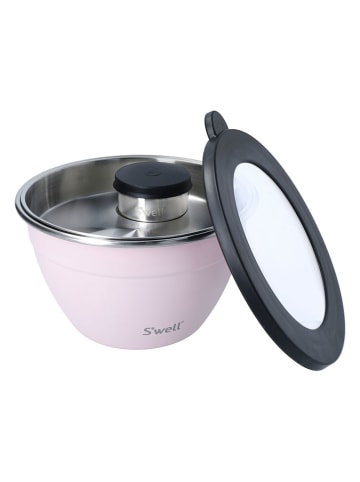 S'well 3tlg. Set: Salatschale "Topaz" in Rosa/ Schwarz