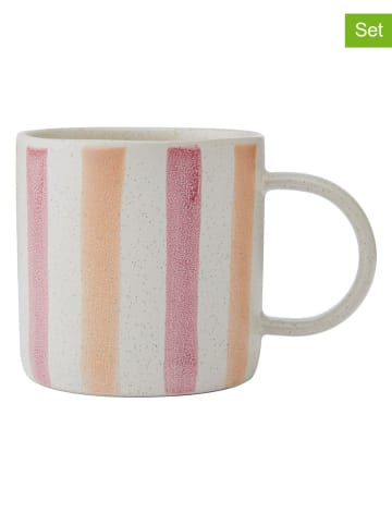 Mikasa 2er-Set: Tassen in Rosa/ Gelb - 380 ml