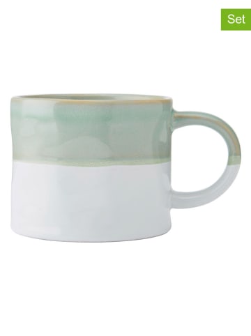 Mikasa 2er-Set: Tassen in Grün/ Weiß - 350 ml