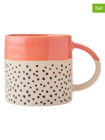 Mikasa Kubki (2 szt.) w kolorze pomarańczowo-beżowym - 390 ml