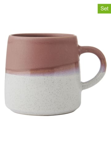 Mikasa Kubki (2 szt.) w kolorze szaroróżowo-jasnoszarym - 390 ml