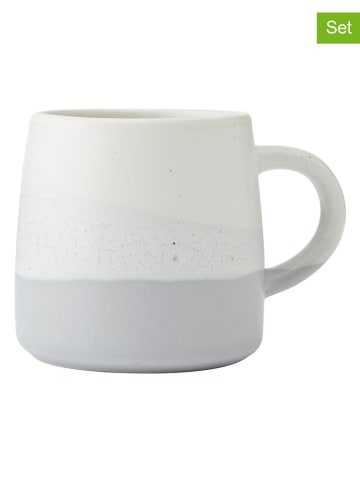 Mikasa 2-delige set: koppen wit/lichtgrijs - 390 ml
