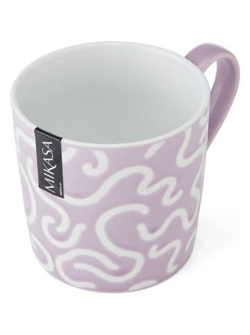 Mikasa 2-delige set: koppen paars/wit - 360 ml