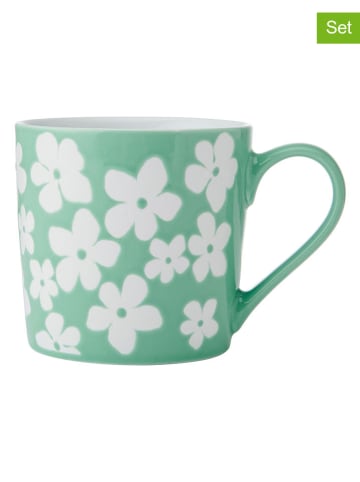 Mikasa 2-delige set: koppen groen/wit - 360 ml