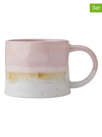Mikasa Kubki (2 szt.) w kolorze jasnoróżowo-białym - 450 ml