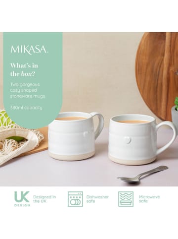 Mikasa 2-delige set: koppen wit - 380 ml