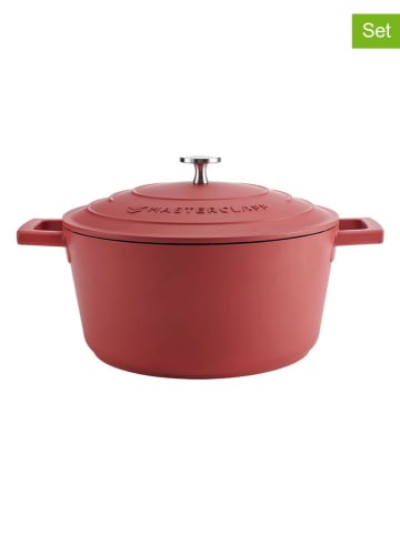MasterClass 2-delige set: braadslede met deksel rood - Ø 24 cm