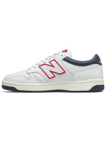 New Balance Leder-Sneakers "480" in Weiß/ Dunkelblau