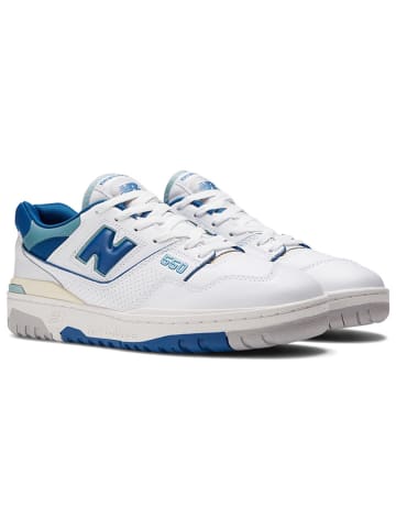 New Balance Leder-Sneakers "550" in Weiß/ Blau