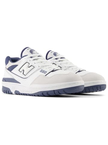 New Balance Leder-Sneakers "550" in Weiß/ Dunkelblau