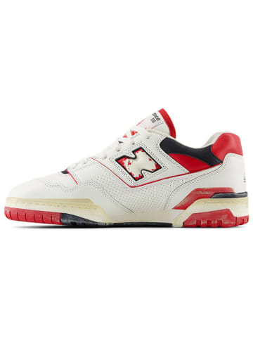 New Balance Skórzane sneakersy "550" w kolorze kremowo-czerwonym